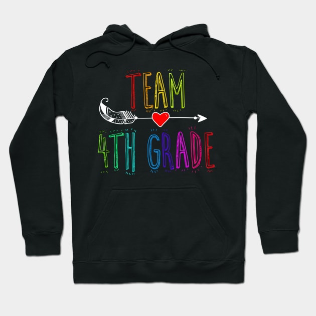 Team 4th Grade Tribe Heart Funny Last Day Of School Hoodie by klausgaiser